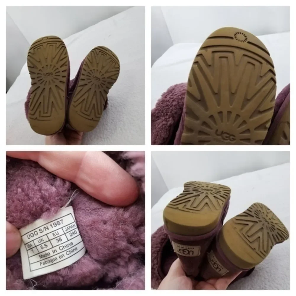 Ugg Boots‎ 7 Tall Flora Shearling Purple Tan Glitte